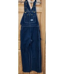 Vintage Big Smith Denim Overalls Mens 34x30 (actual 34x28) Dark Wash USA Bibs